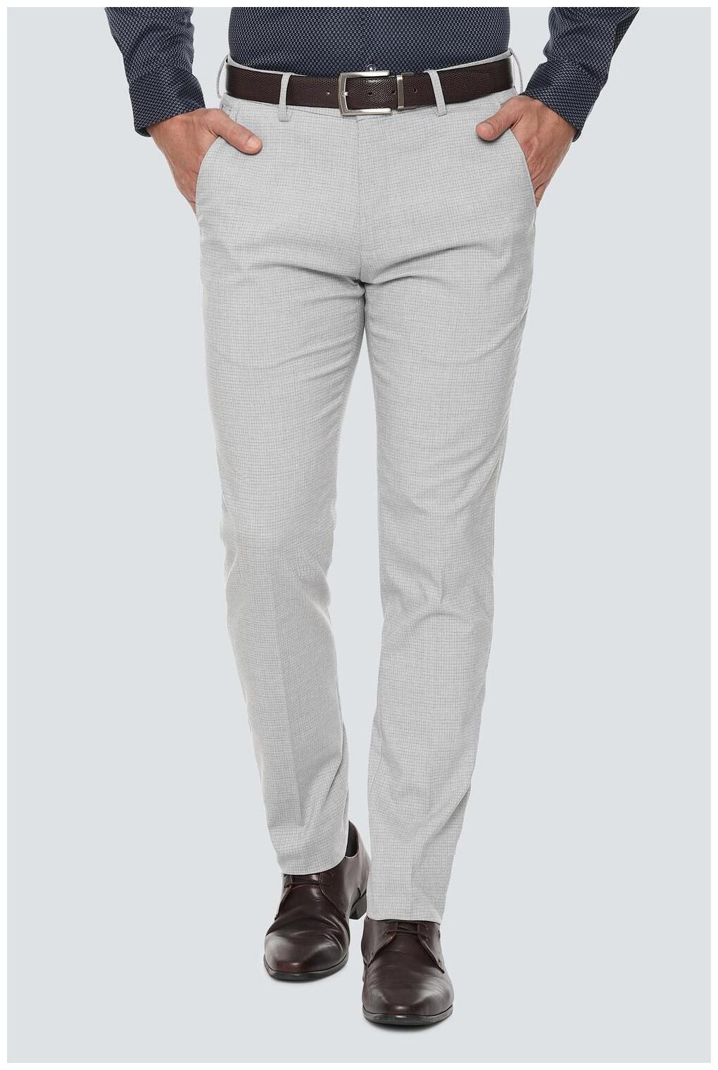 

Louis Philippe Men Textured Slim Fit Formal Trouser - Grey