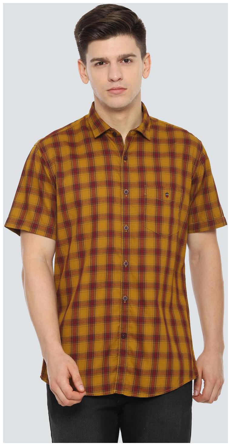 

Louis Philippe Men Brown Checked Slim Fit Casual Shirt