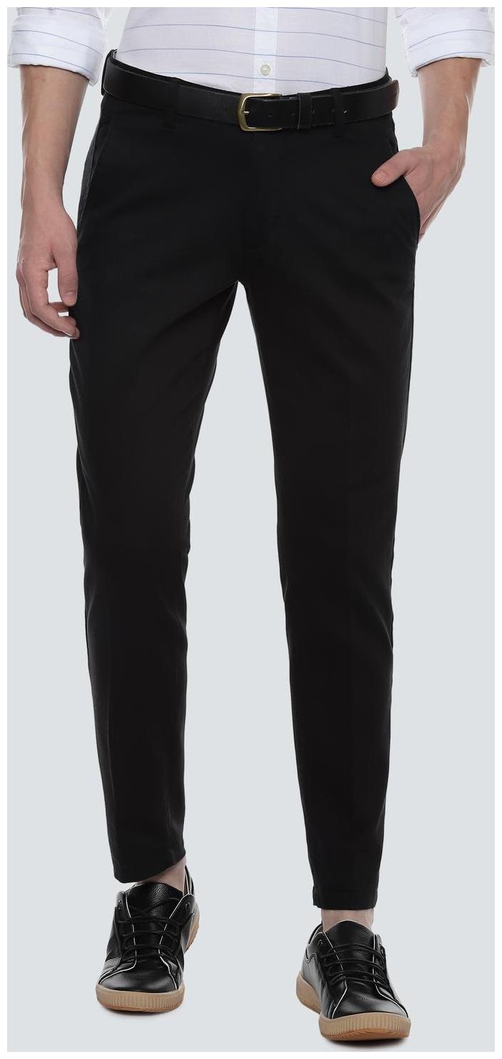 

Louis Philippe Men Black Textured Slim fit Regular trousers