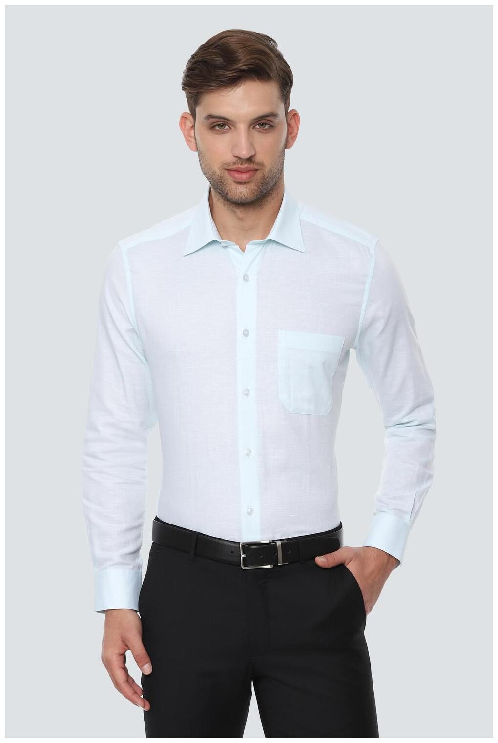 

Louis Philippe Men Regular fit Formal Shirt - Blue