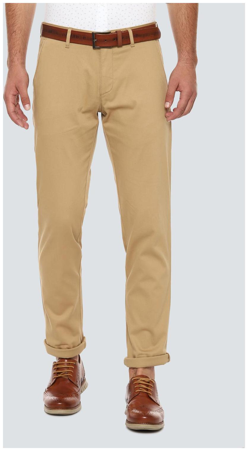 

Louis Philippe Men Beige Solid Slim fit Regular trousers