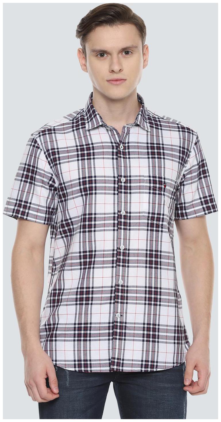 

Louis Philippe Men White Checked Slim Fit Casual Shirt