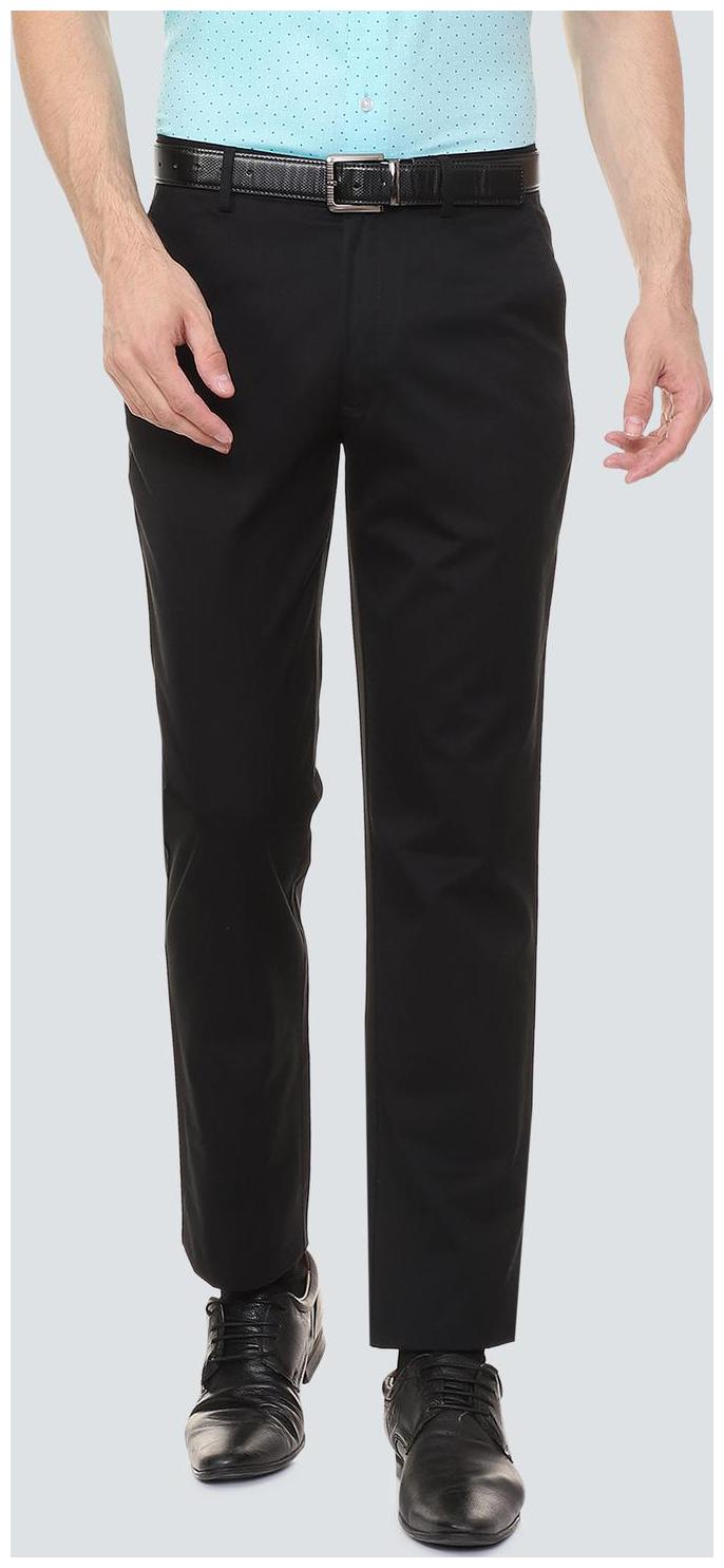 

Louis Philippe Men Textured Regular Fit Formal Trouser - Black