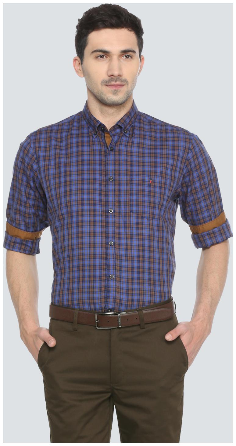 

Louis Philippe Men Blue Checked Slim Fit Casual Shirt
