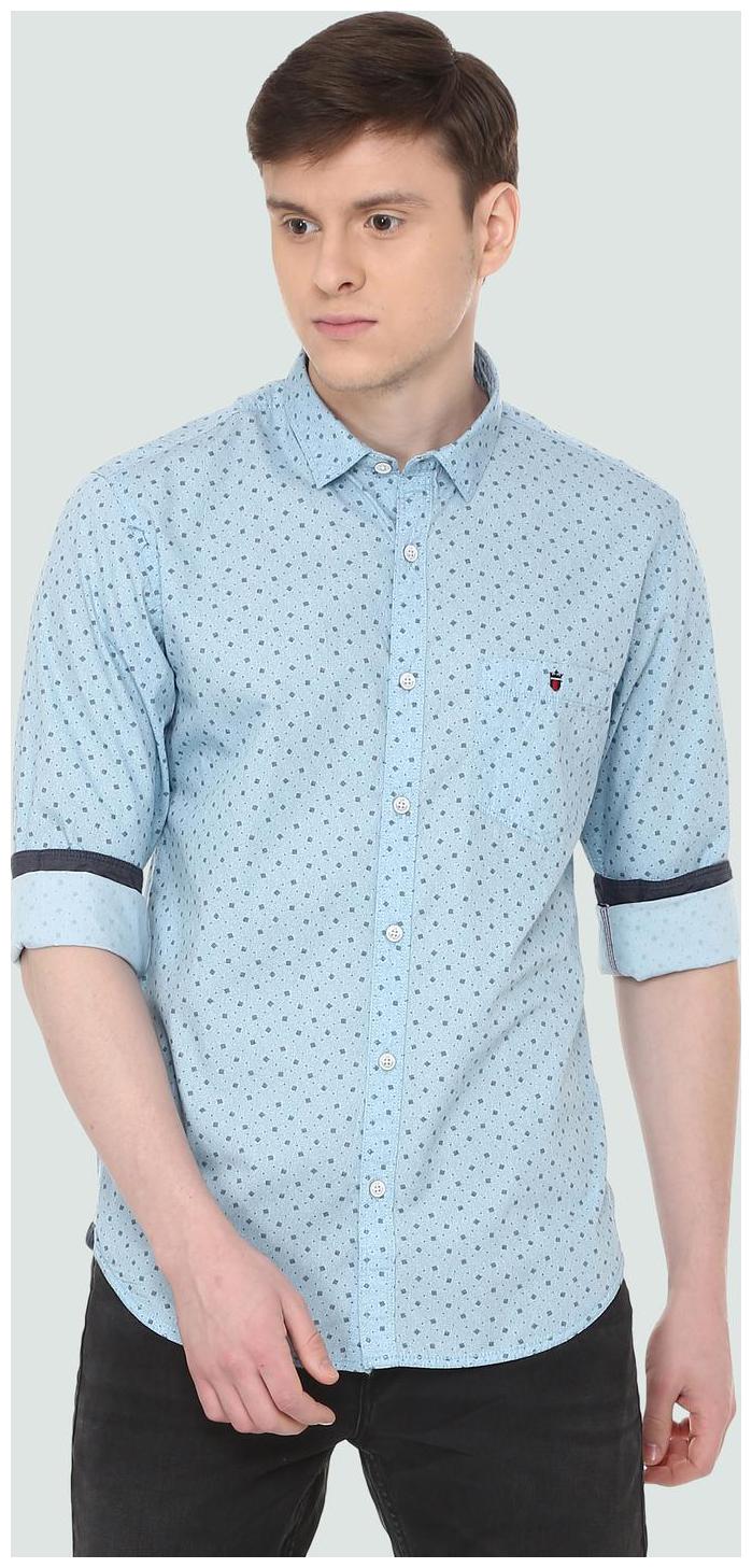 

Louis Philippe Men Blue Printed Slim Fit Casual Shirt