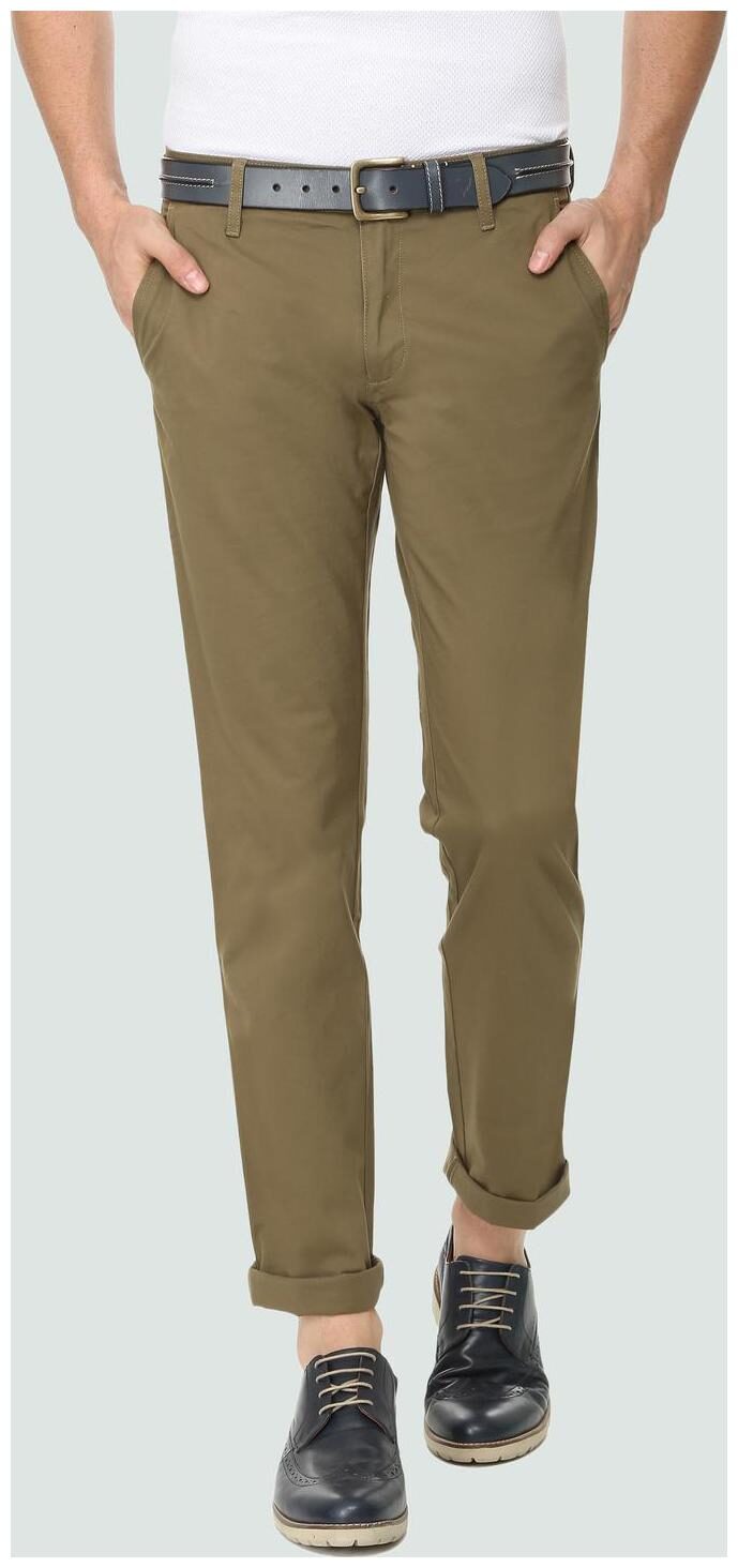 

Louis Philippe Men Green Solid Slim fit Regular trousers