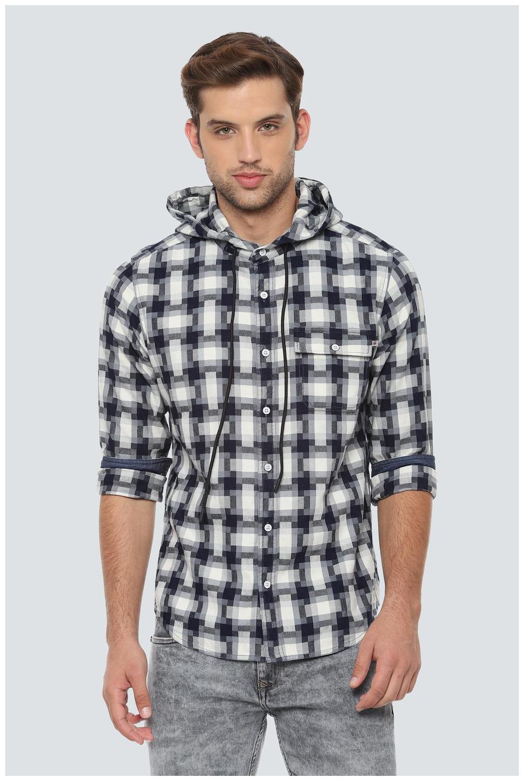 

Louis Philippe Men White Printed Super Slim Fit Casual Shirt