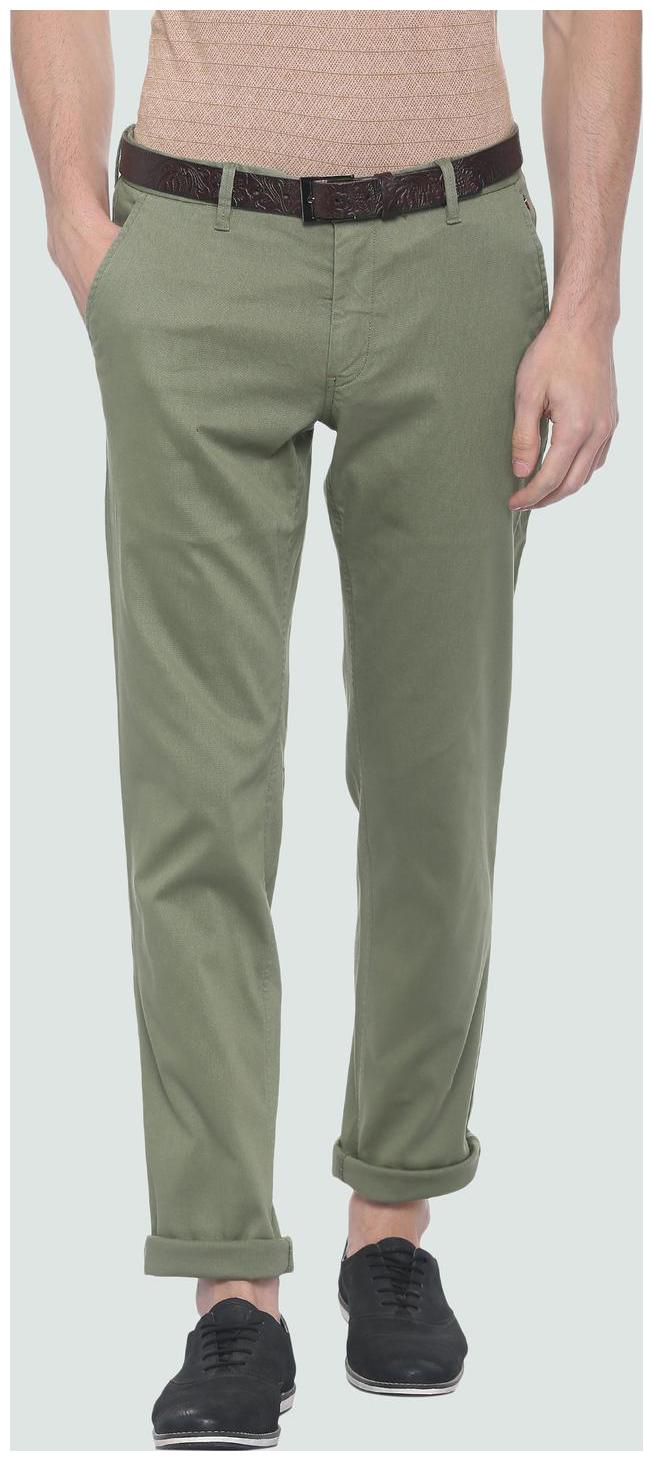 

Louis Philippe Men Green Solid Slim fit Regular trousers