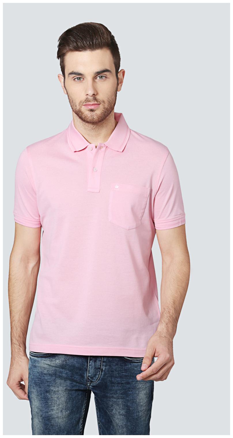 

Louis Philippe Men Pink Regular fit Cotton Polo collar T-Shirt - Pack Of 1