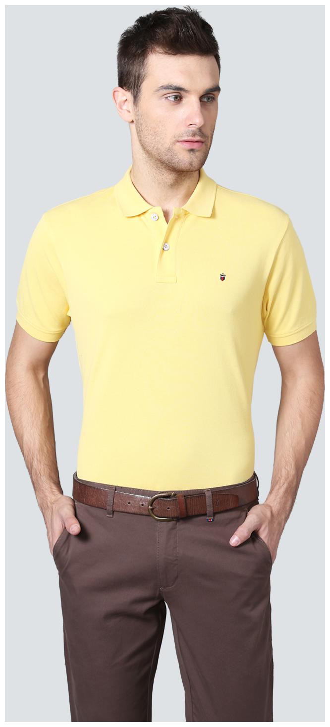 

Louis Philippe Men Yellow Regular fit Cotton Polo collar T-Shirt - Pack Of 1