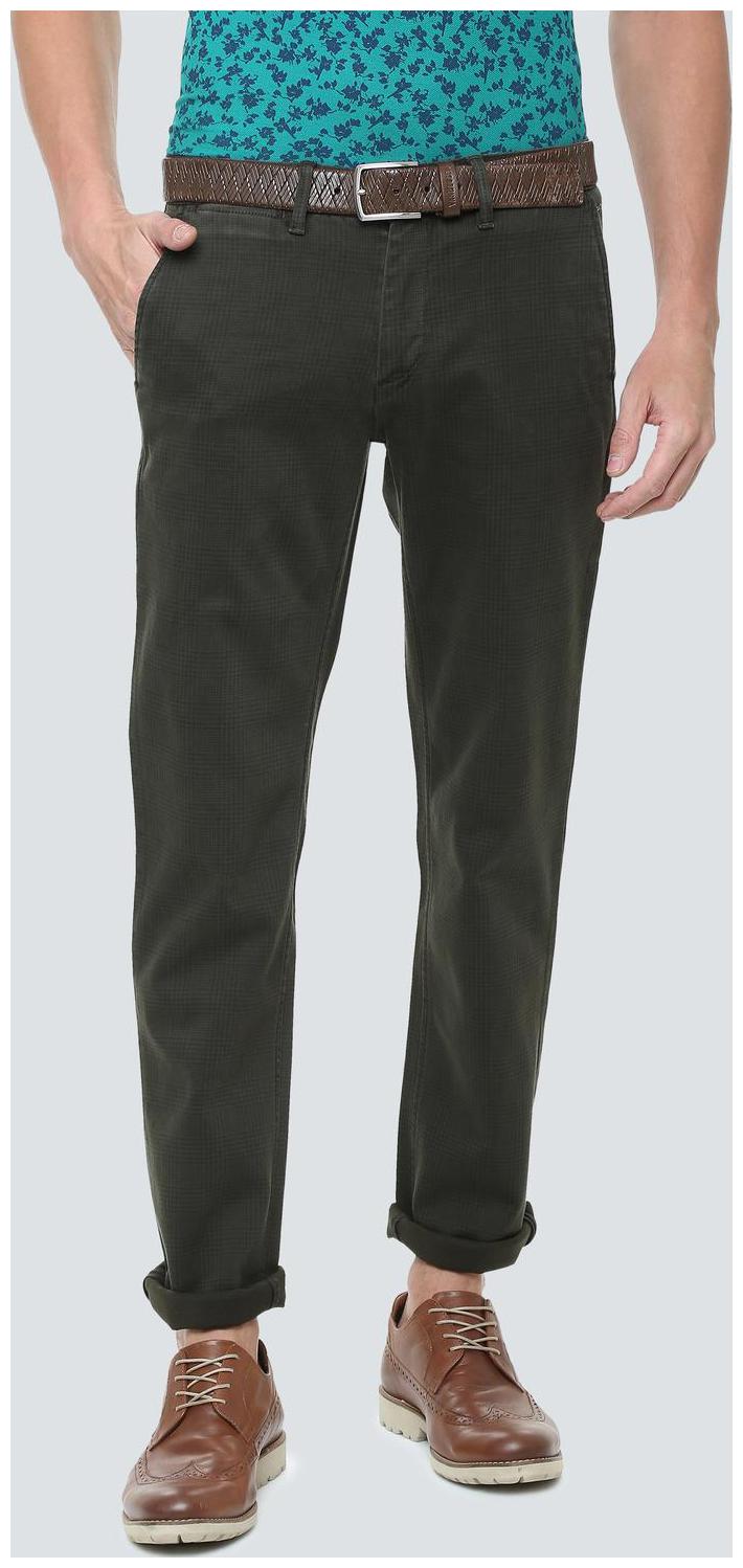

Louis Philippe Men Green Textured Slim fit Regular trousers