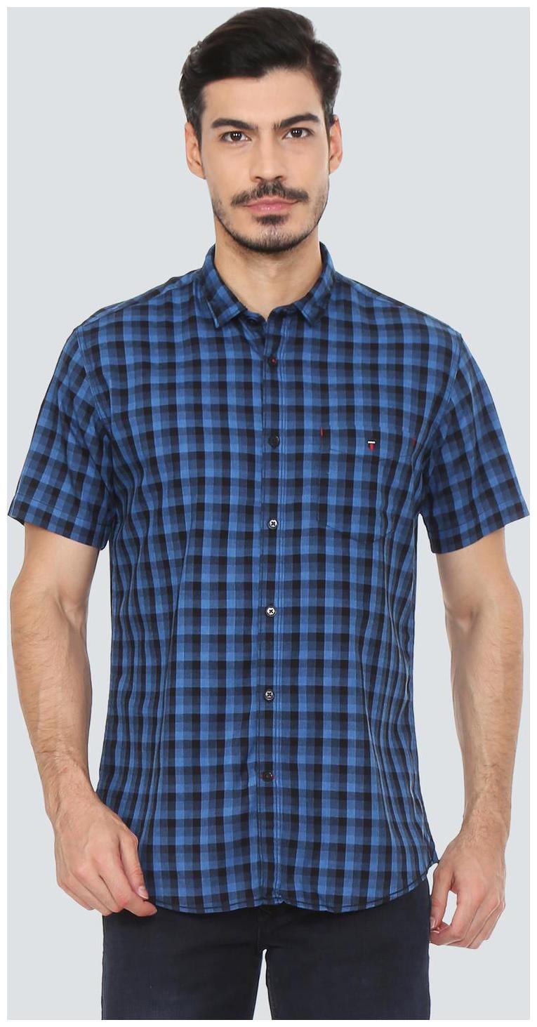 

Louis Philippe Men Blue Checked Slim Fit Casual Shirt