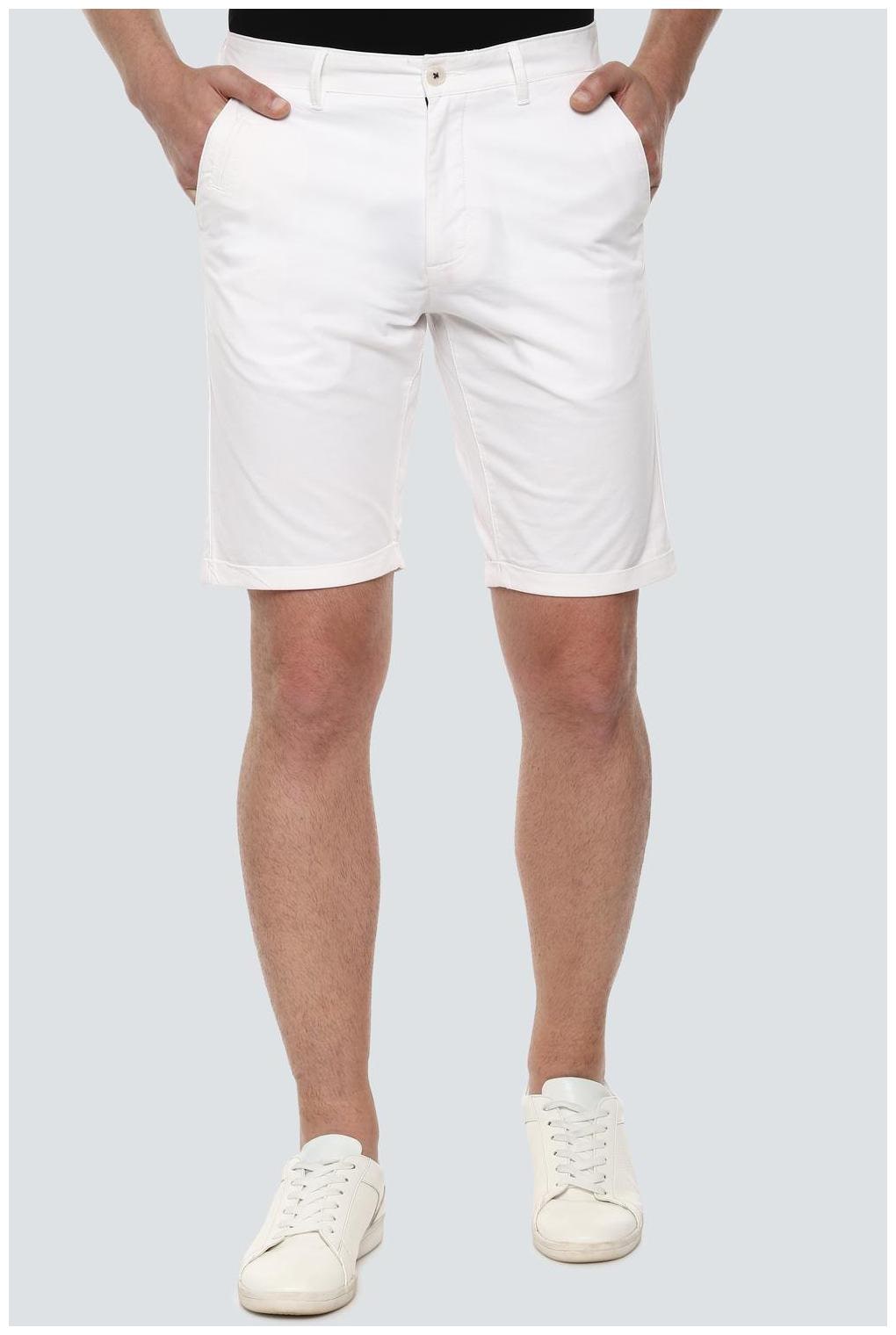 

Louis Philippe Men White Slim Fit Regular Shorts