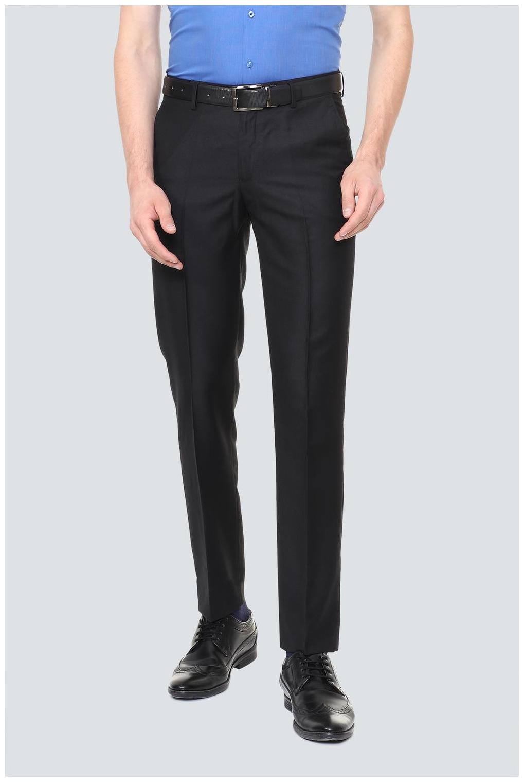 

Louis Philippe Men Solid Slim Fit Formal Trouser - Black