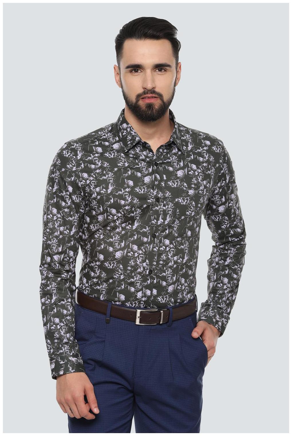 

Louis Philippe Men Super slim fit Formal Shirt - Grey