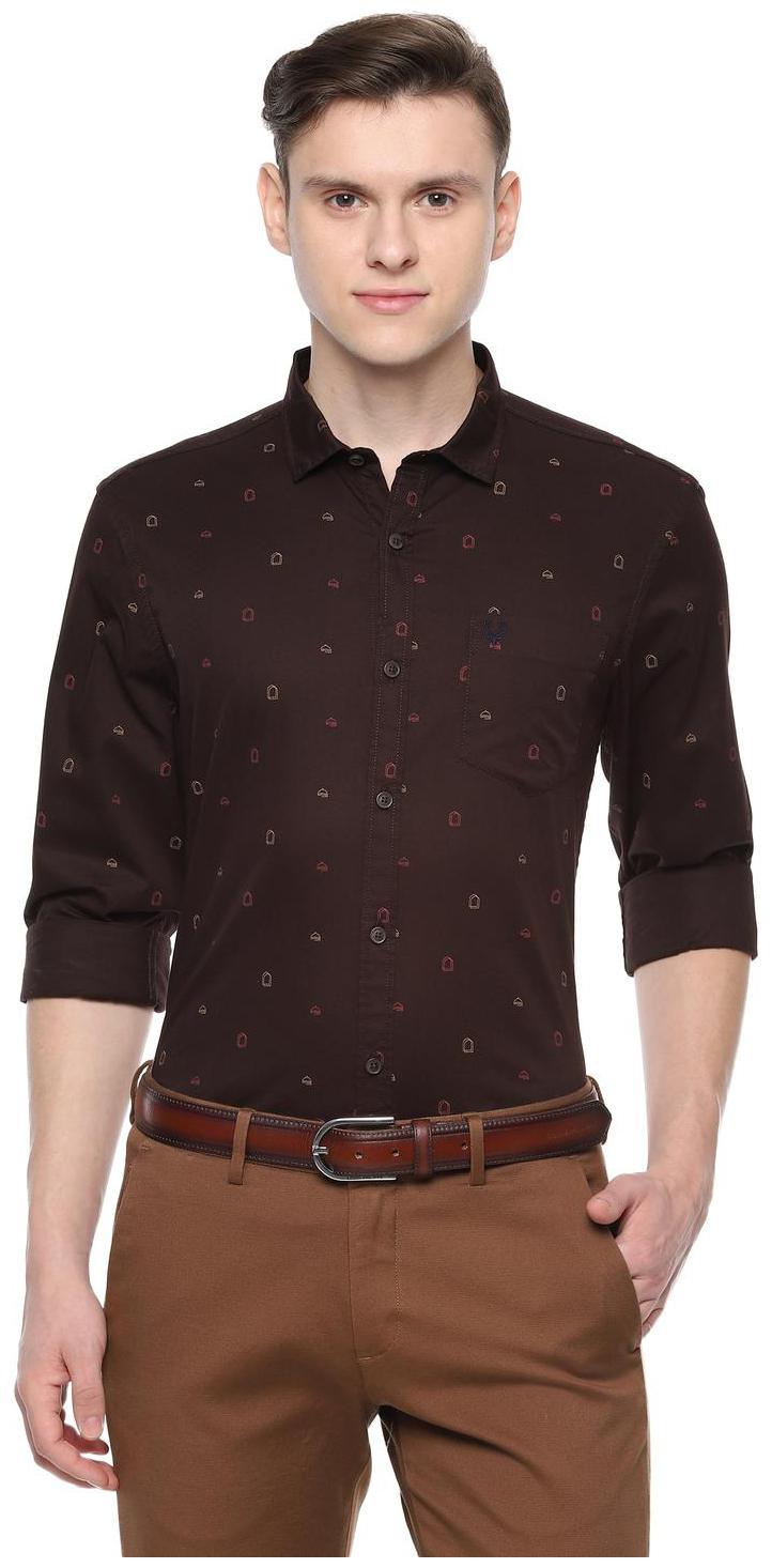 

Louis Philippe Men Brown Printed Slim Fit Casual Shirt