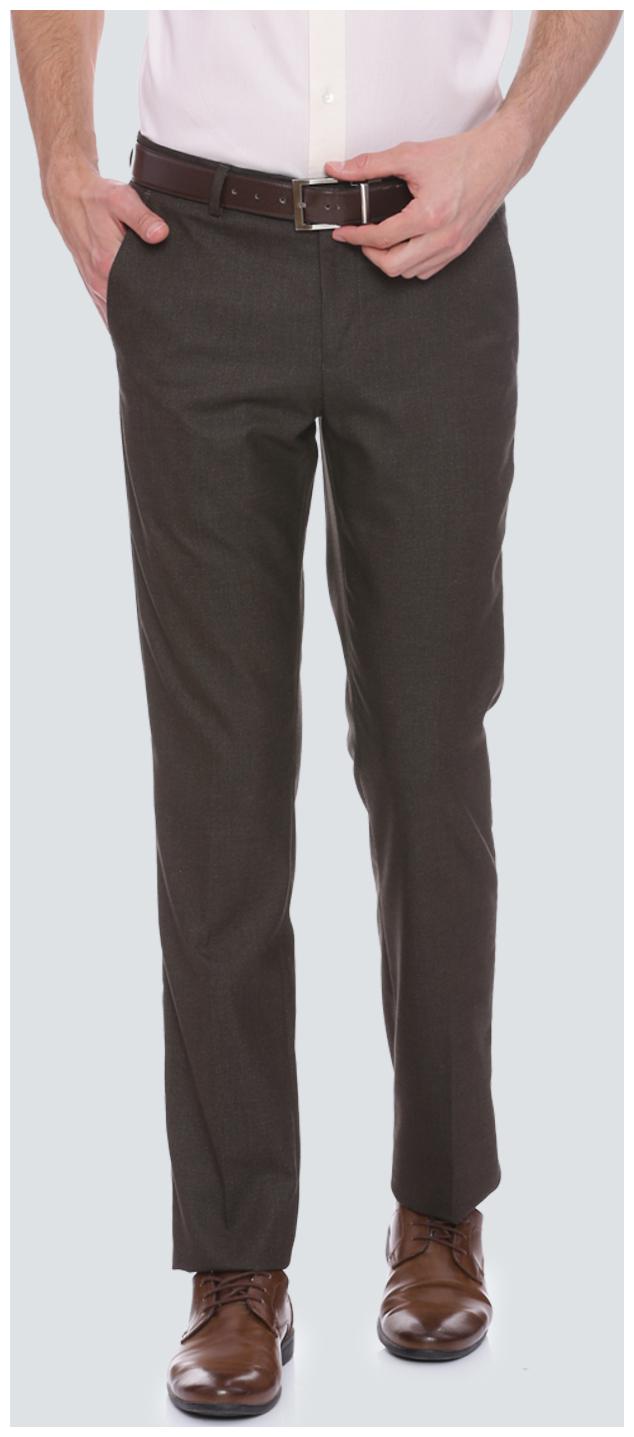 

Louis Philippe Men Solid Slim Fit Formal Trouser - Brown