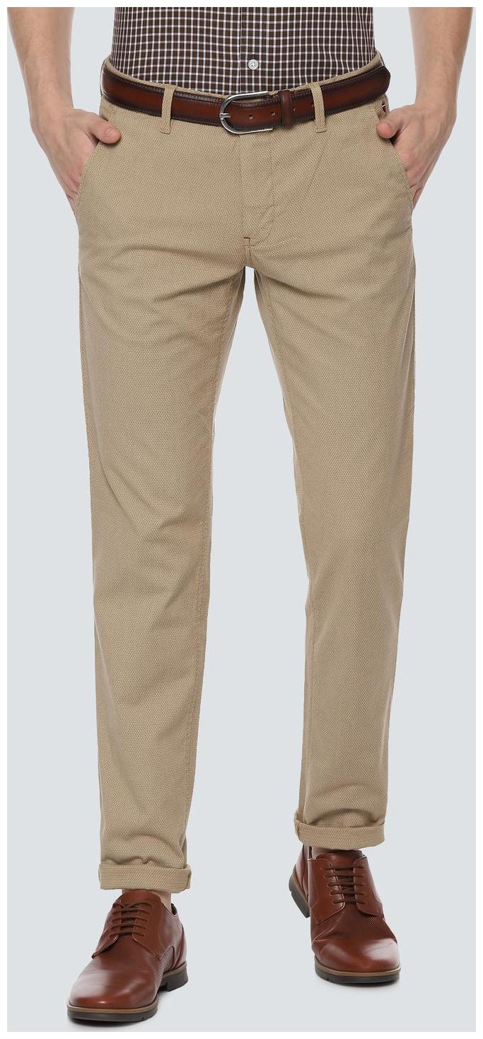 

Louis Philippe Men Beige Textured Slim fit Regular trousers