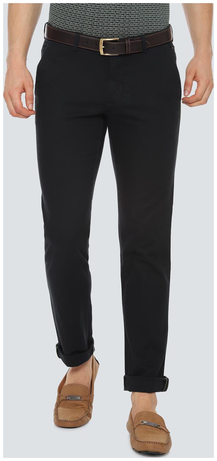 

Louis Philippe Men Black Textured Slim fit Regular trousers