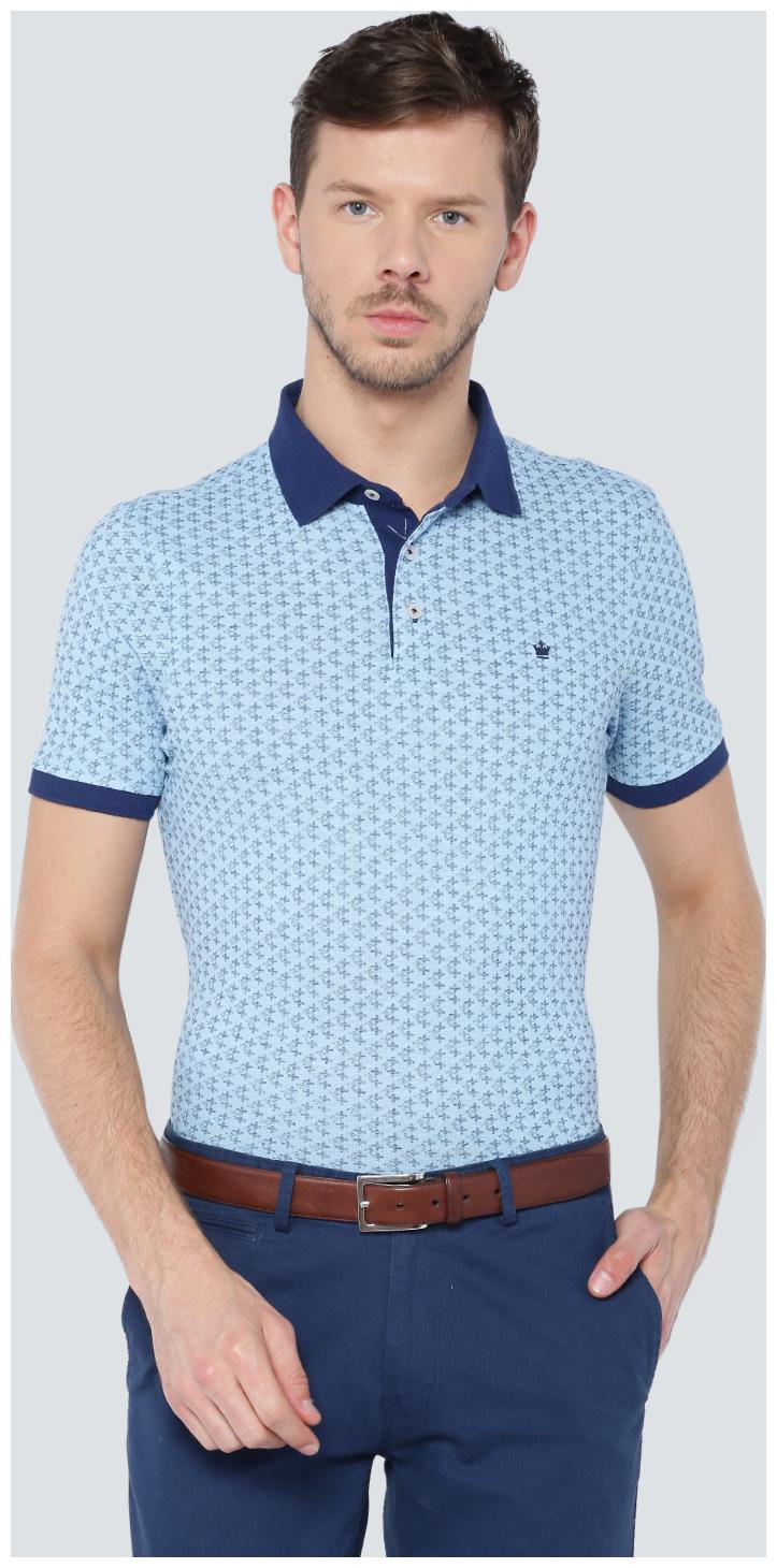

Louis Philippe Men Blue Regular fit Cotton Polo collar T-Shirt - Pack Of 1