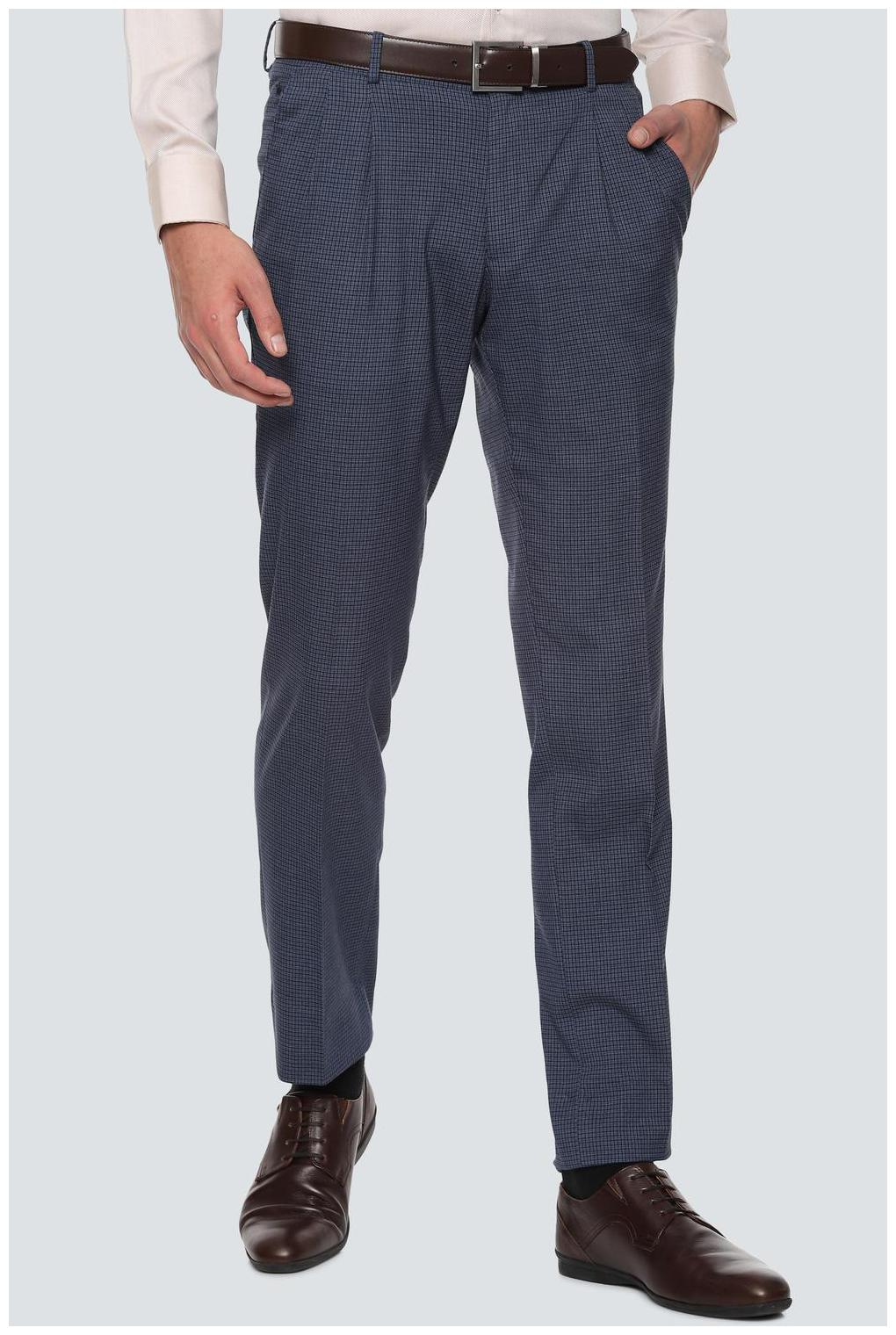 

Louis Philippe Men Textured Regular Fit Formal Trouser - Navy Blue
