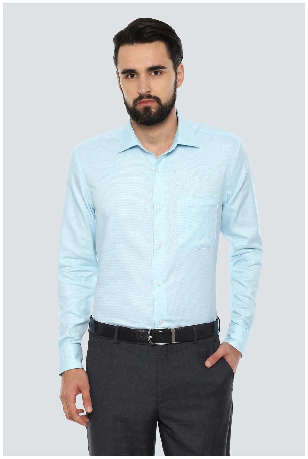 

Louis Philippe Men Regular fit Formal Shirt - Blue