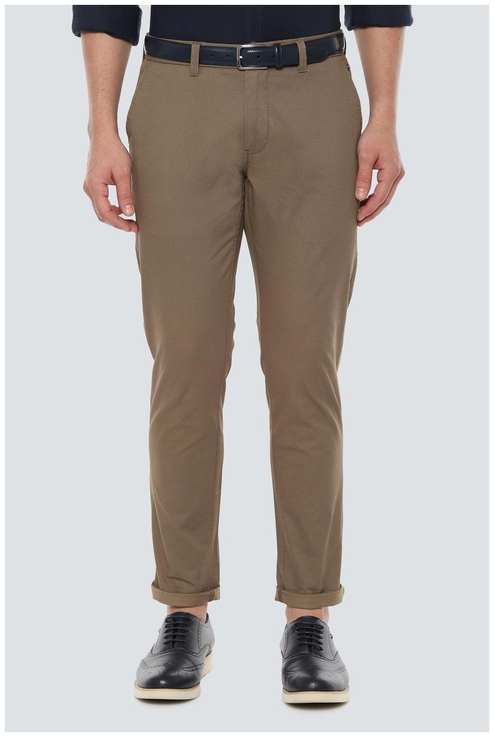 

Louis Philippe Men Beige Printed Regular fit Regular trousers