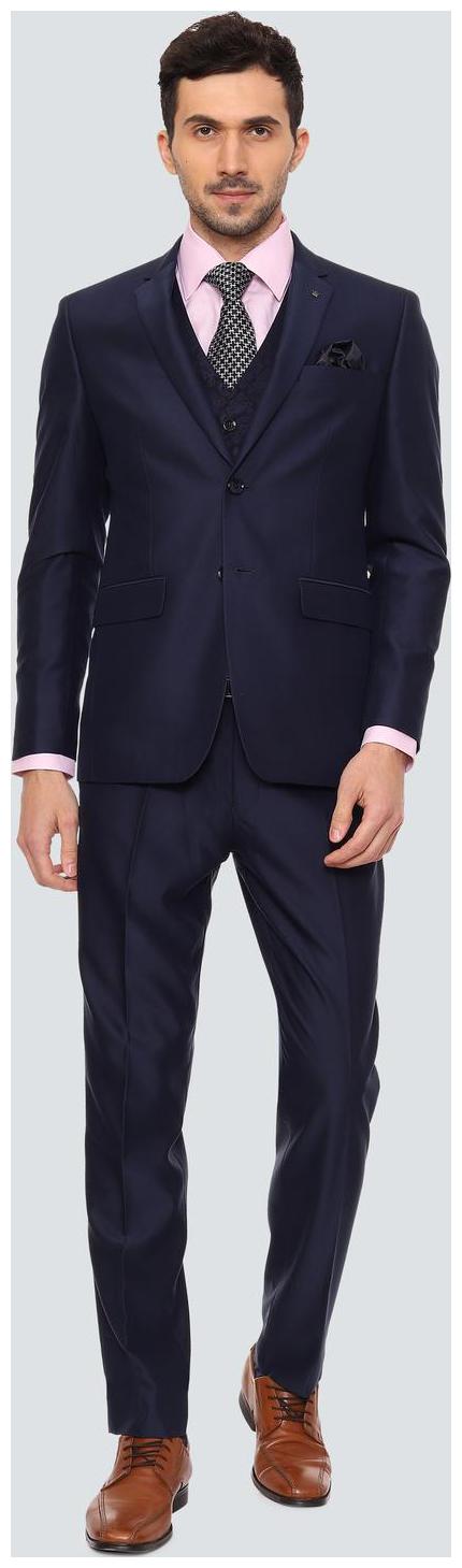 

Louis Philippe Blended Textured Men Suits - Blue