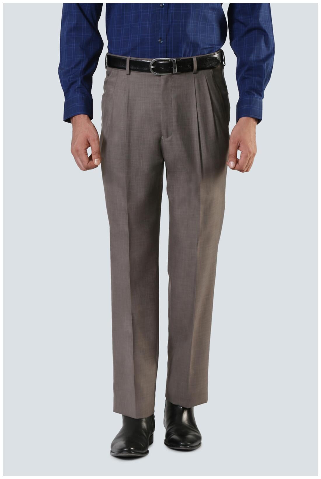 

Louis Philippe Men Textured Regular Fit Formal Trouser - Grey
