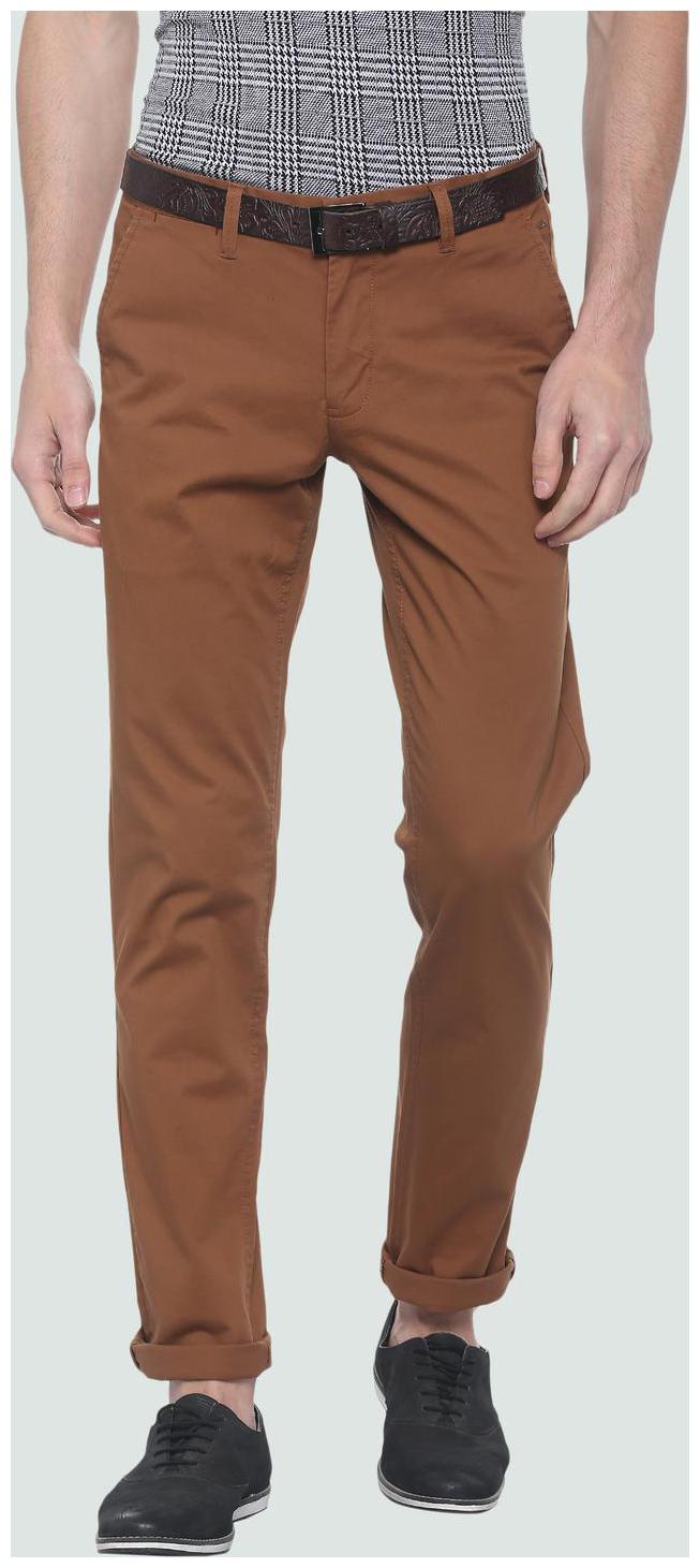 

Louis Philippe Men Brown Solid Slim fit Regular trousers