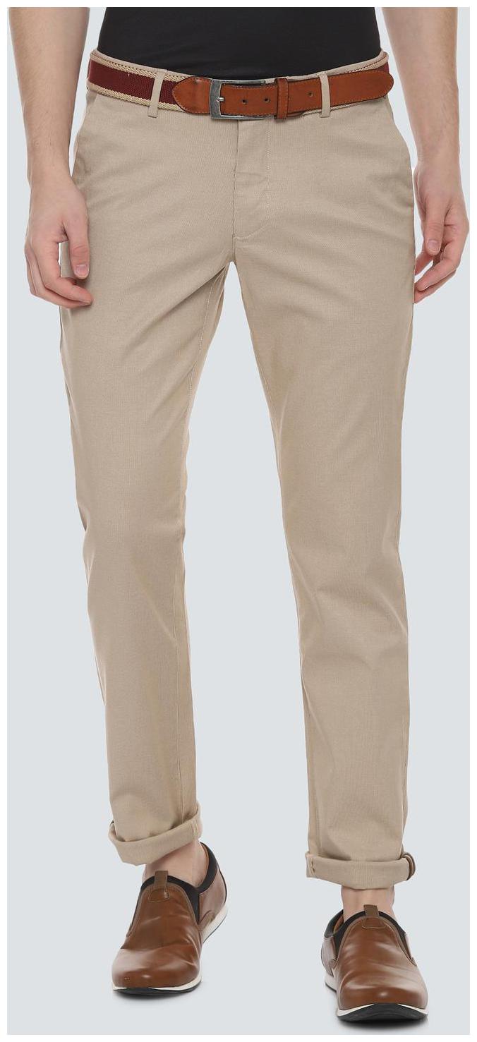 

Louis Philippe Men Beige Textured Slim fit Regular trousers