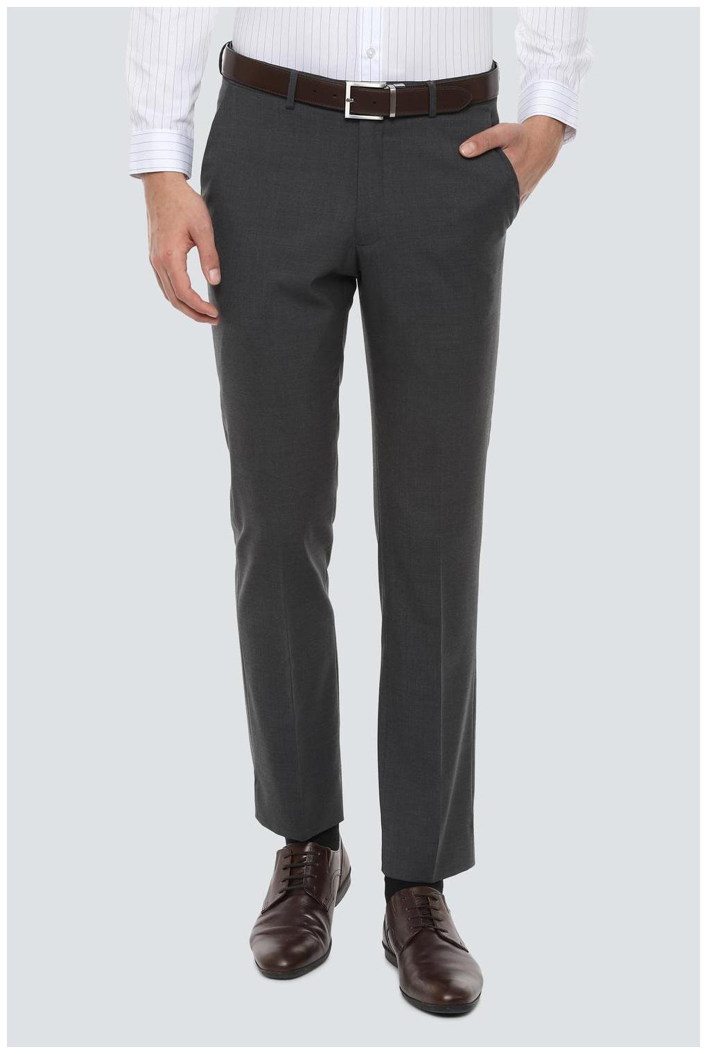 

Louis Philippe Men Textured Slim Fit Formal Trouser - Grey