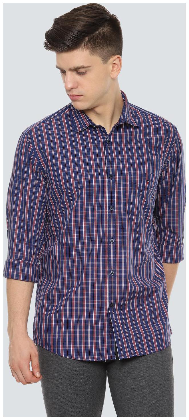 

Louis Philippe Men Blue Checked Slim Fit Casual Shirt