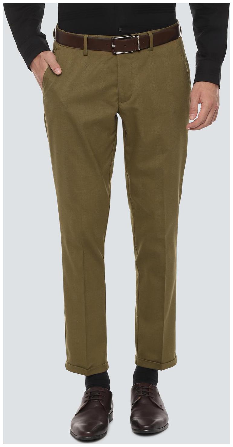 

Louis Philippe Men Textured Slim Fit Formal Trouser - Green