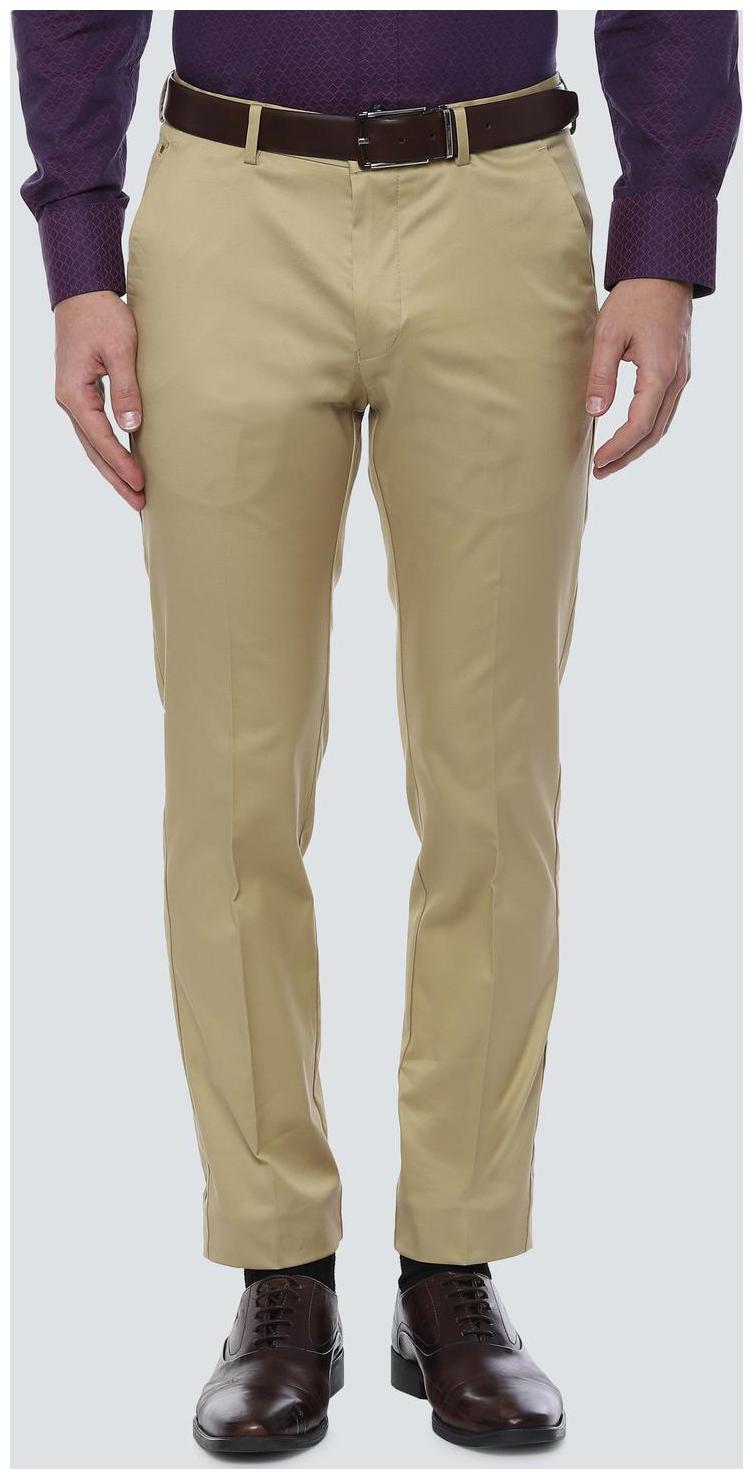 

Louis Philippe Men Solid Slim Fit Formal Trouser - Beige