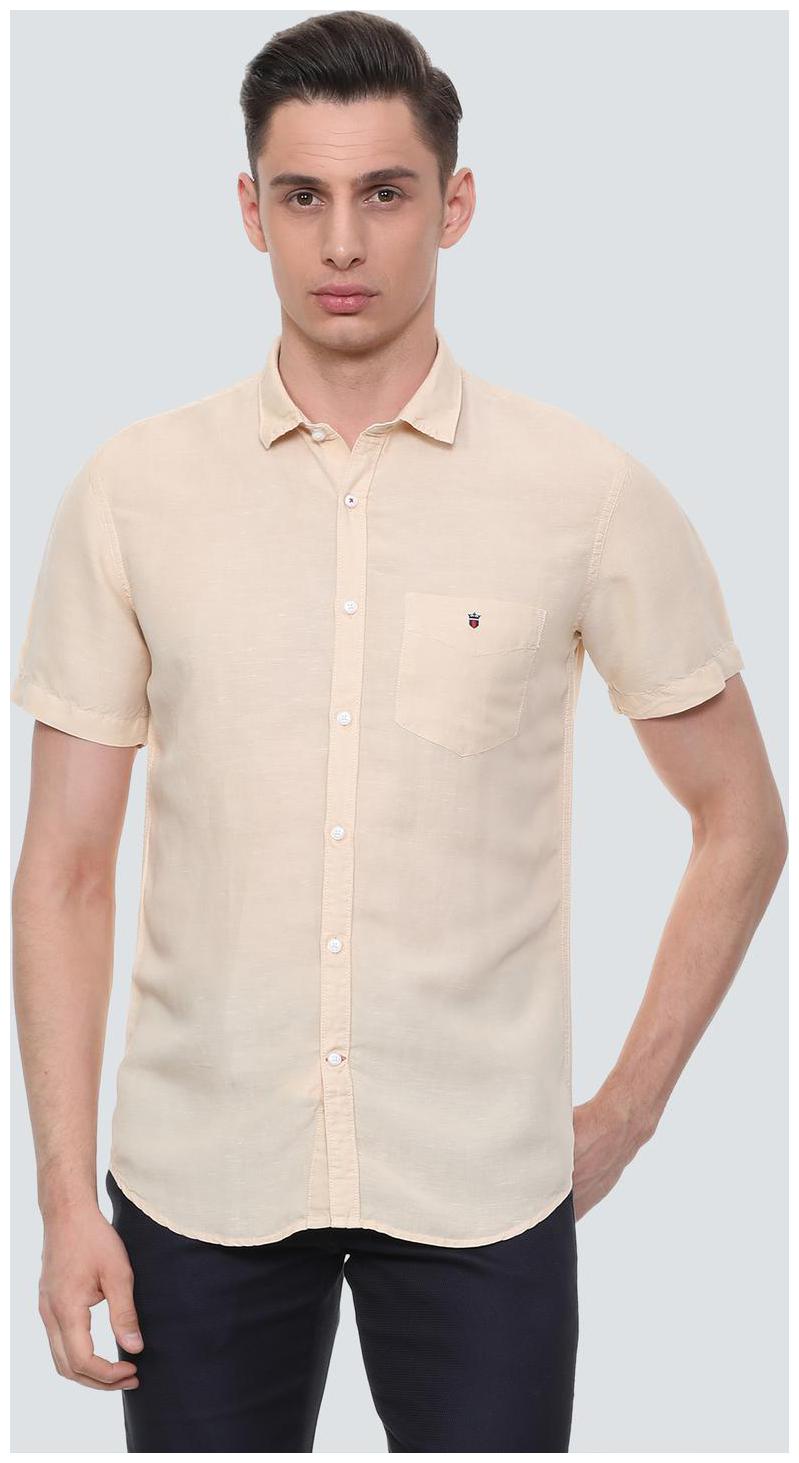 

Louis Philippe Men Beige Solid Slim Fit Casual Shirt
