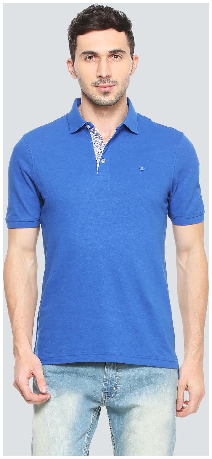 

Louis Philippe Men Blue Regular fit Cotton Polo collar T-Shirt - Pack Of 1