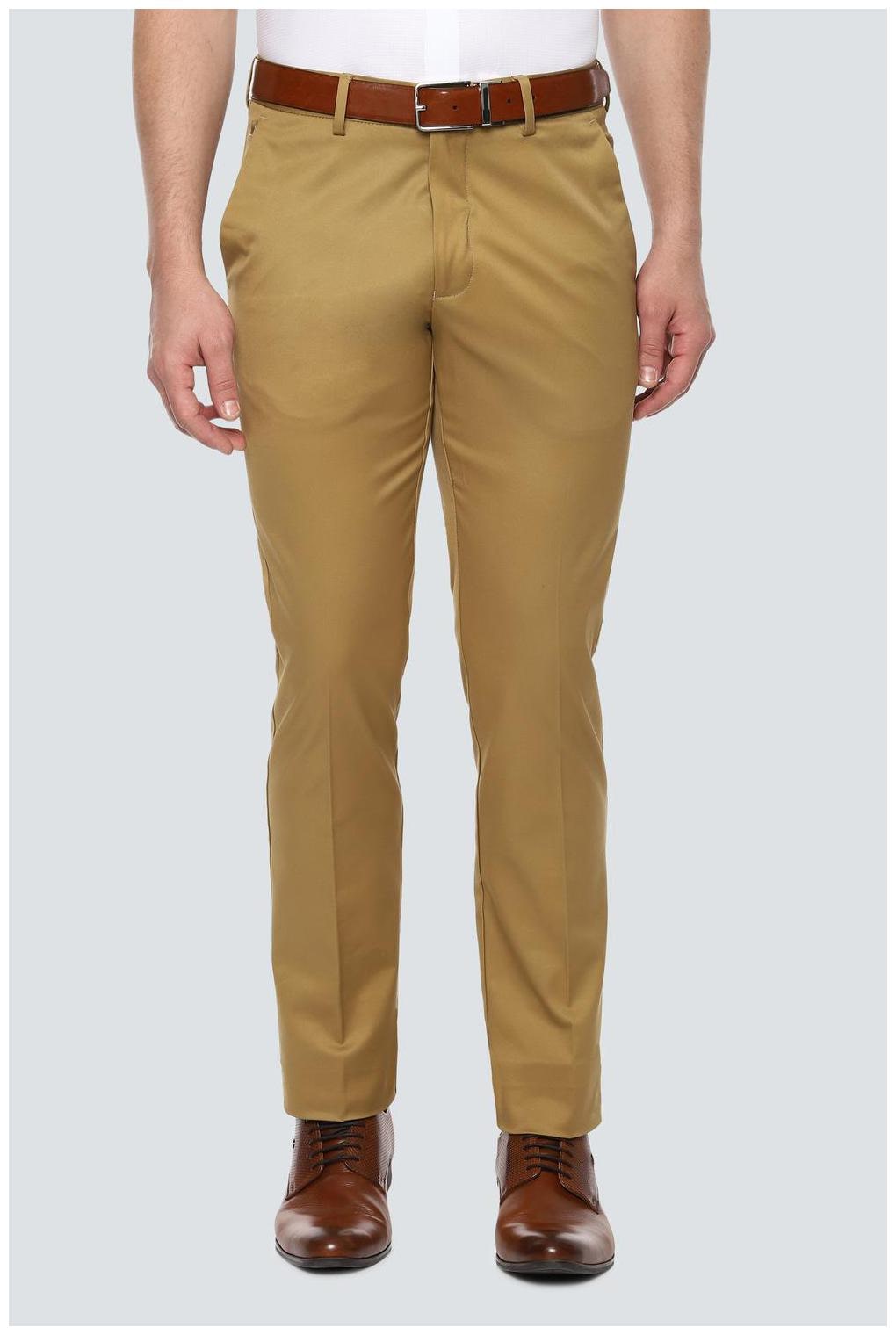 

Louis Philippe Men Solid Slim Fit Formal Trouser - Beige
