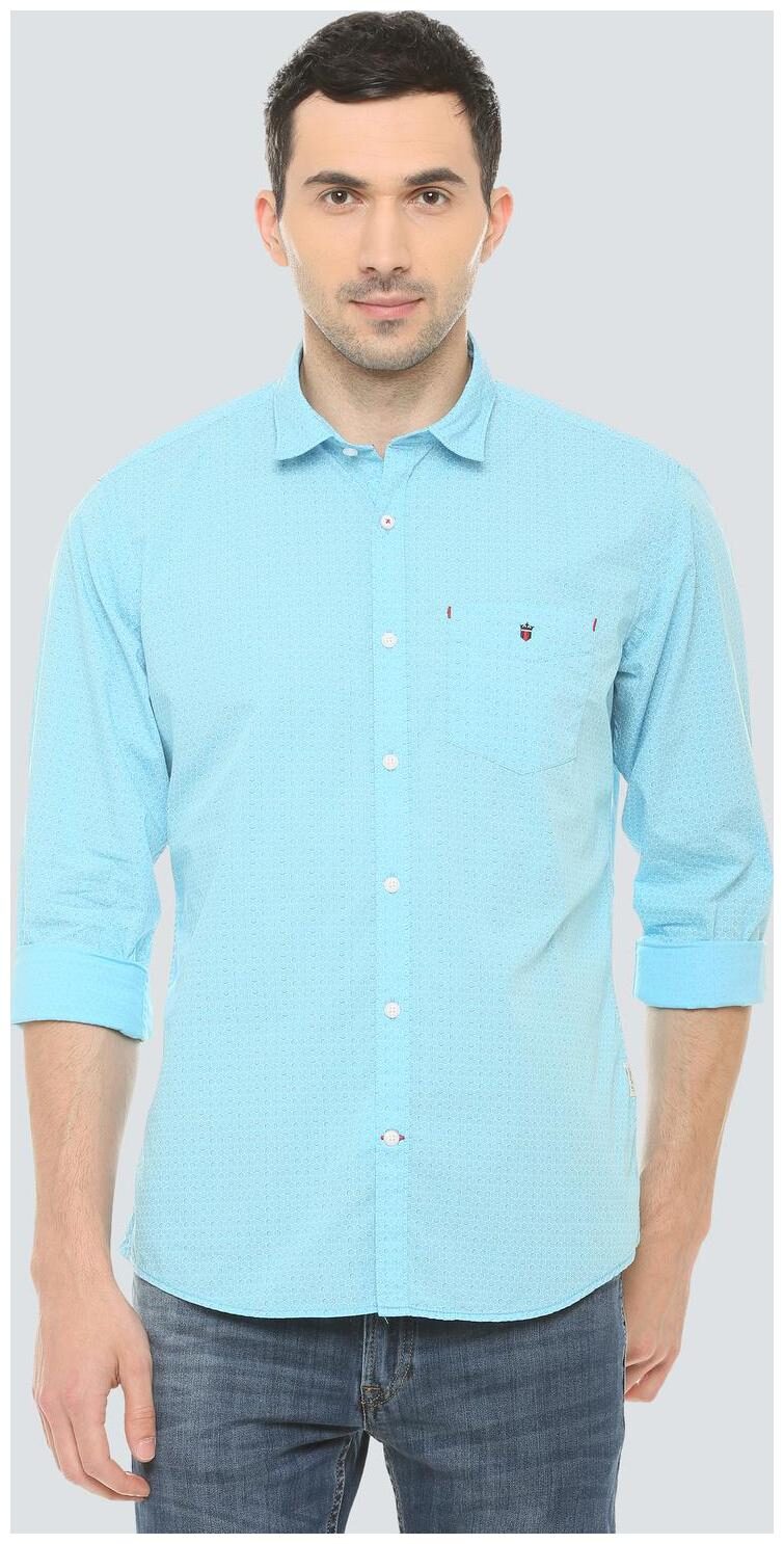 

Louis Philippe Men Blue Printed Slim Fit Casual Shirt