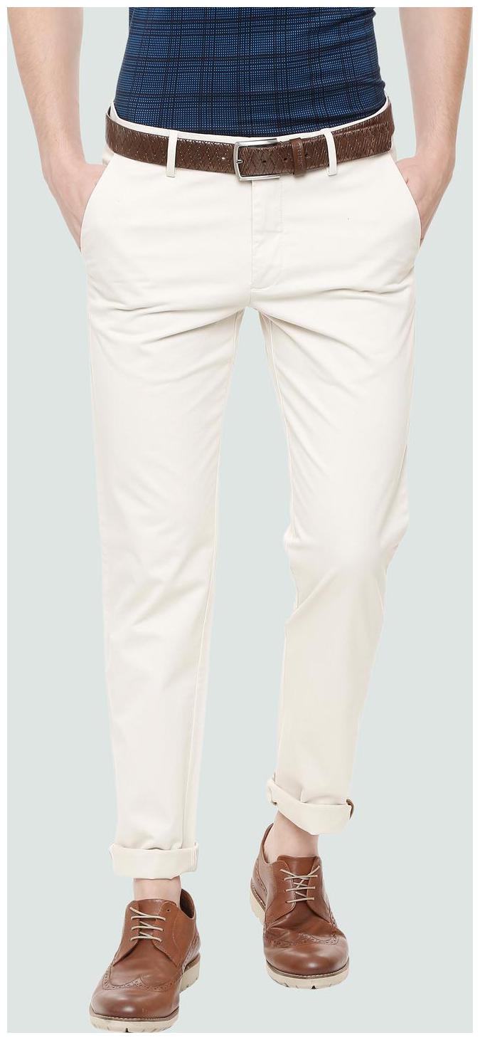 

Louis Philippe Men White Solid Slim fit Regular trousers