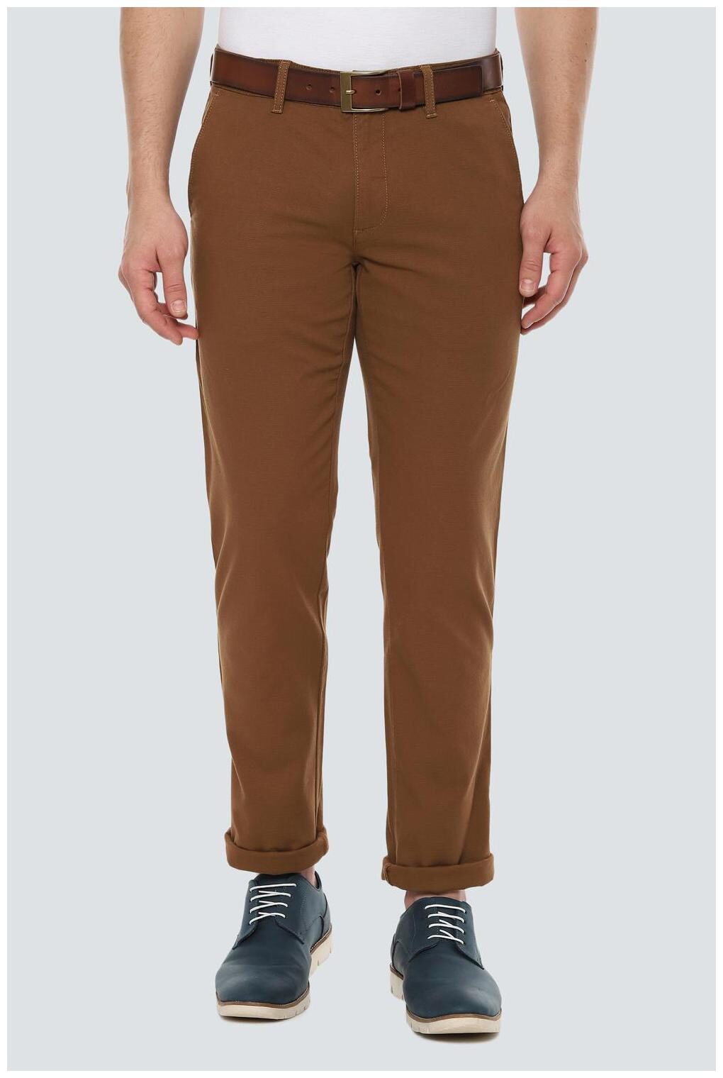 

Louis Philippe Men Beige Textured Slim fit Regular trousers