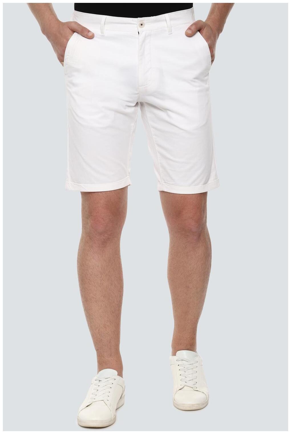 

Louis Philippe Men White Slim Fit Regular Shorts