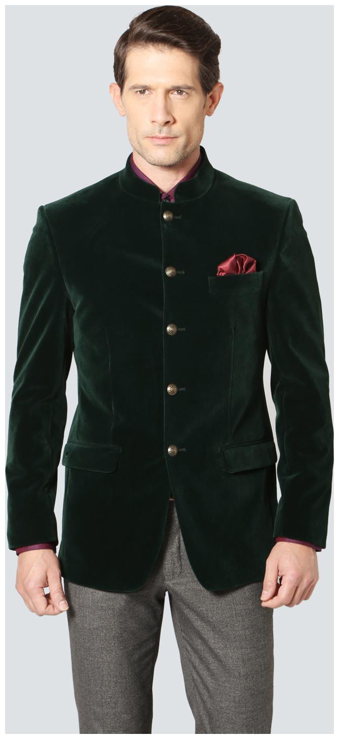 

Louis Philippe Men Green Solid Slim fit Single Breasted Blazer