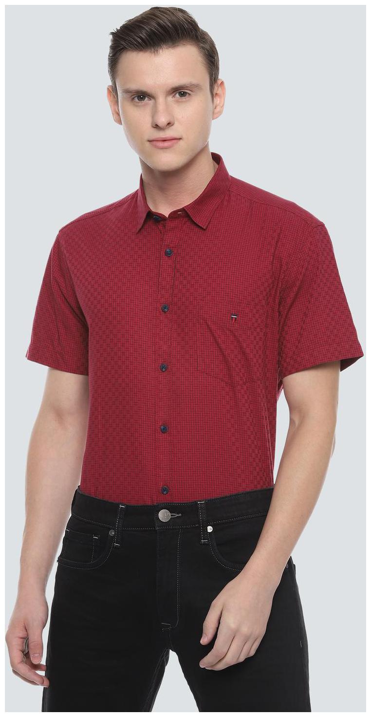 

Louis Philippe Men Maroon Printed Slim Fit Casual Shirt