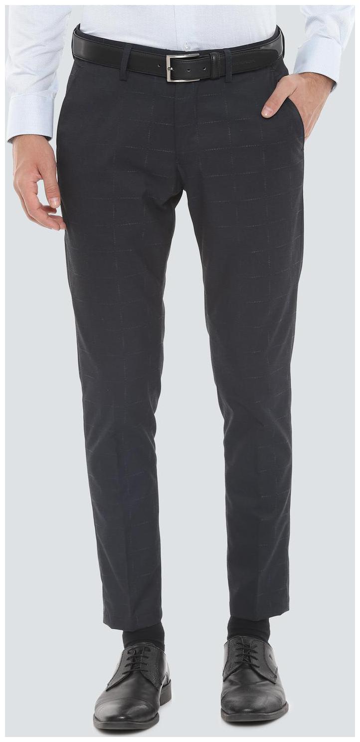 

Louis Philippe Men Checked Slim Fit Formal Trouser - Grey