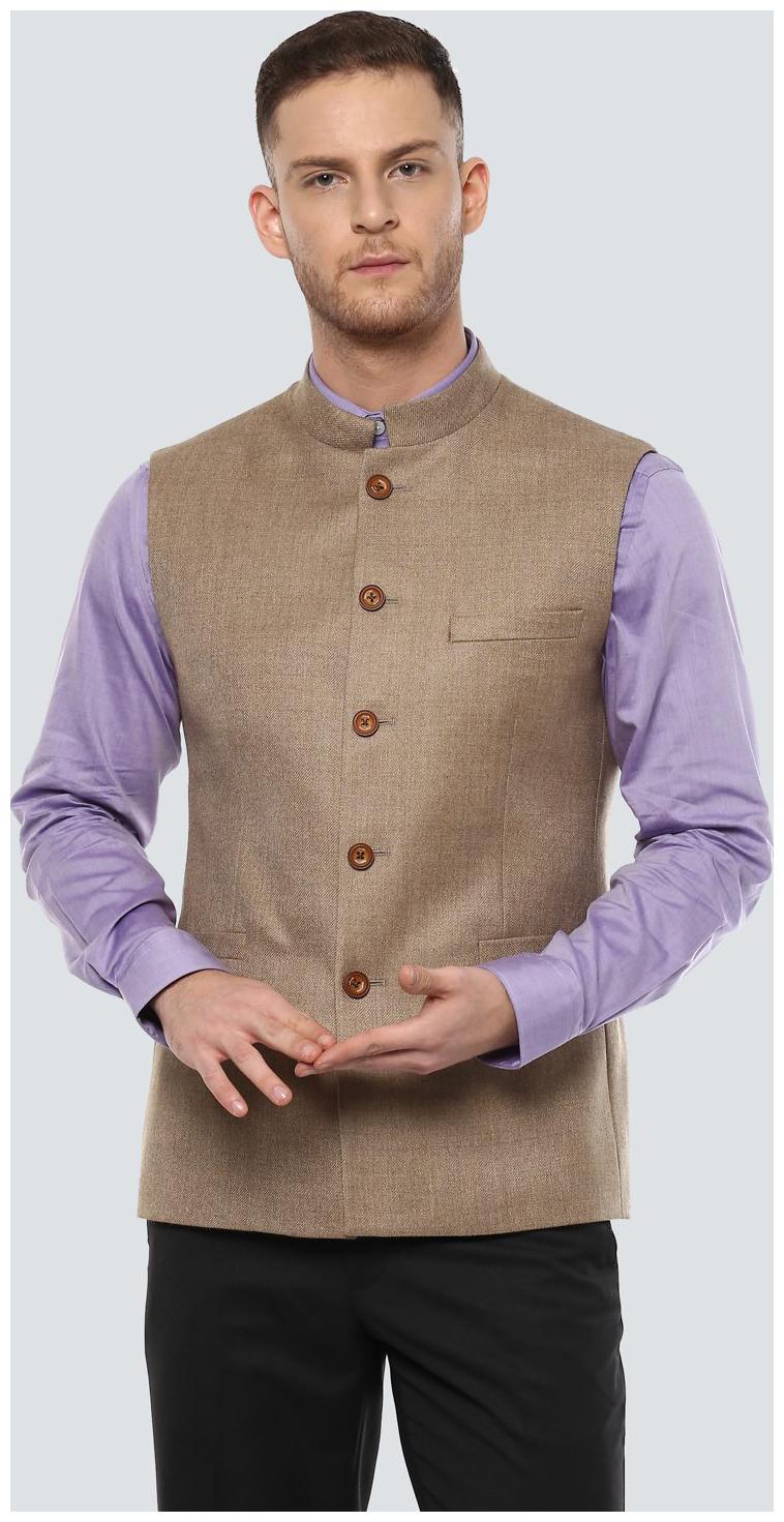 

Louis Philippe Men Brown Textured Regular fit Single Breasted Blazer