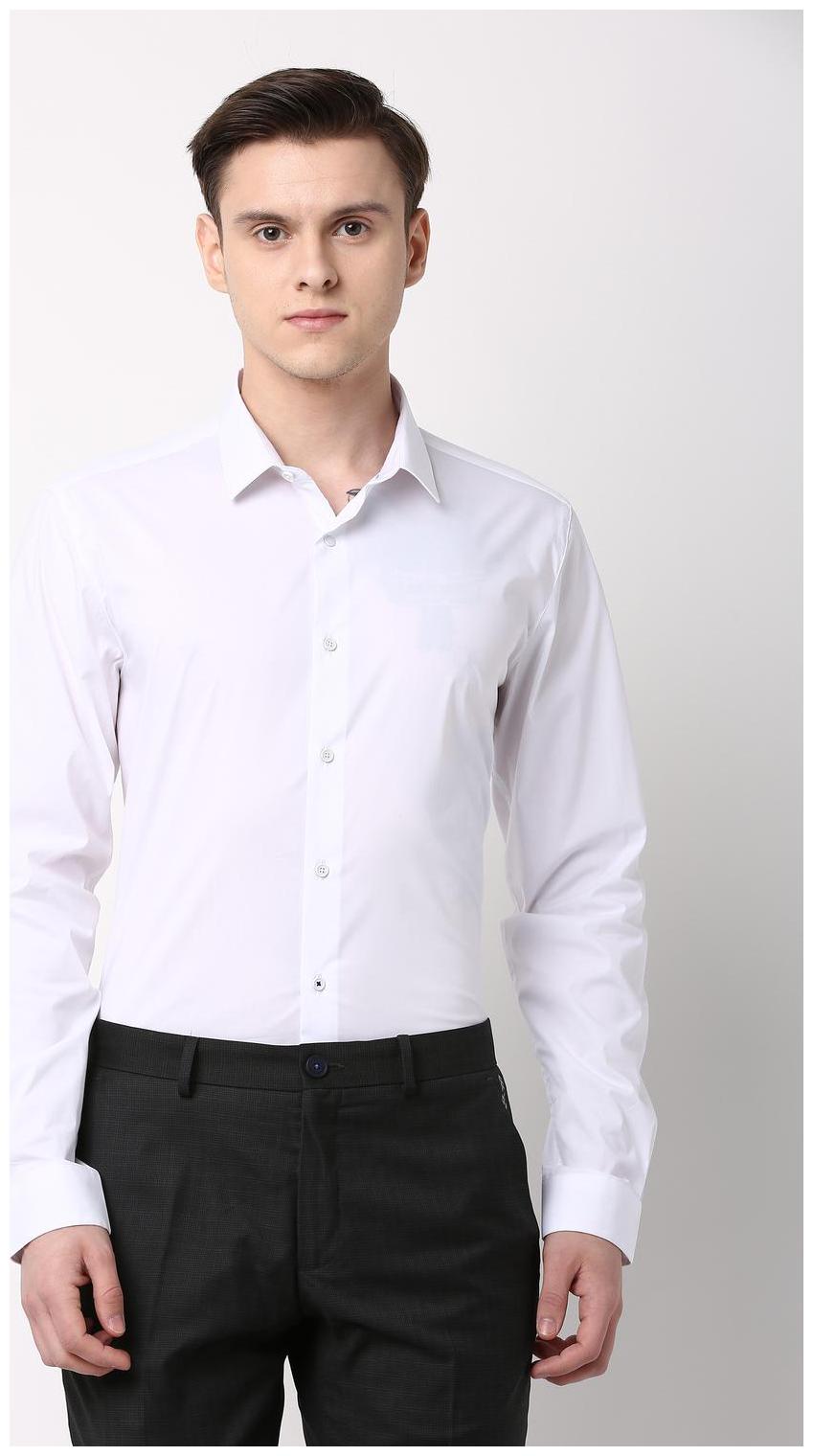 

Louis Philippe Men White Solid Super Slim Fit Casual Shirt
