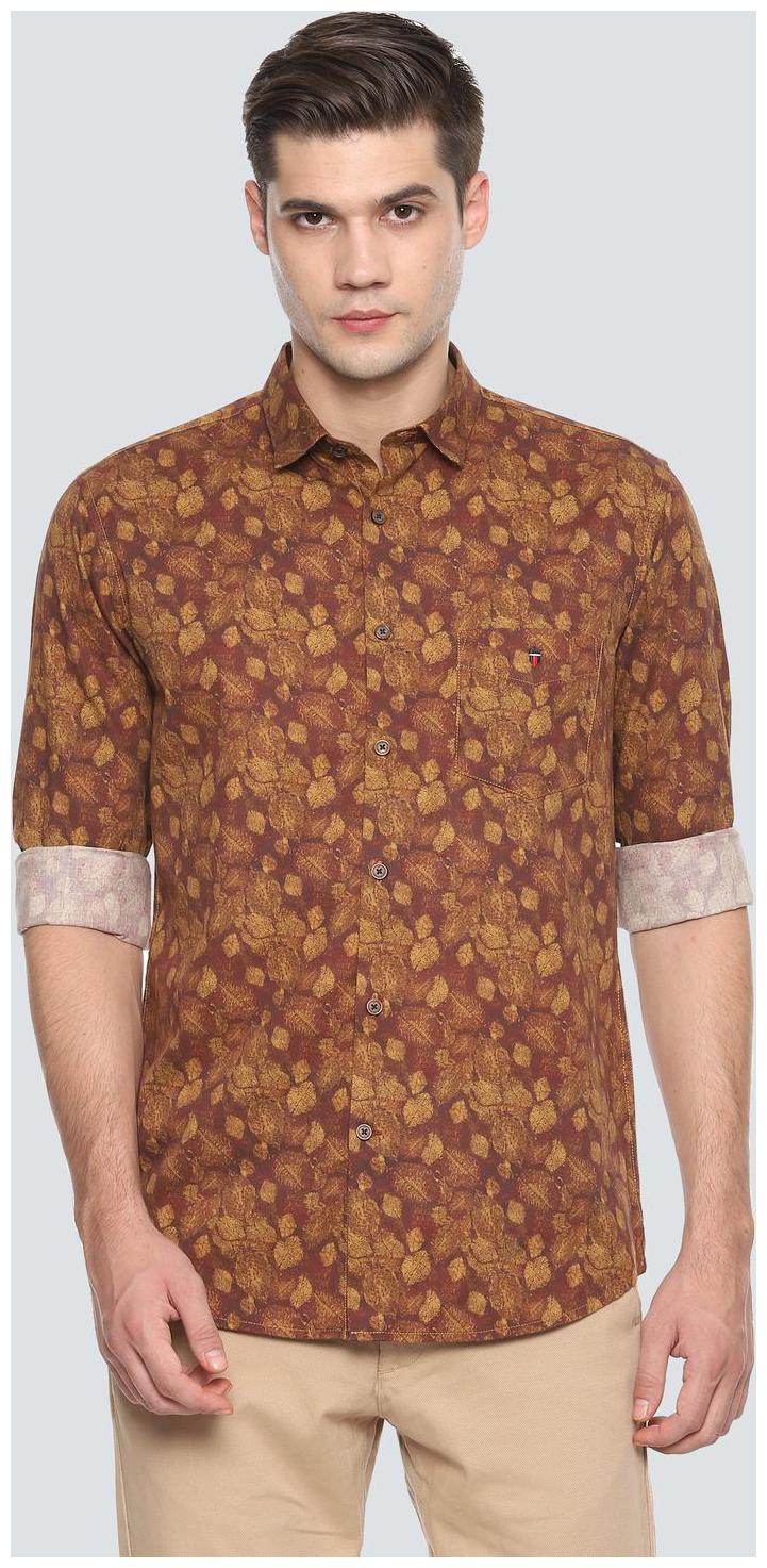 

Louis Philippe Men Brown Printed Super Slim Fit Casual Shirt