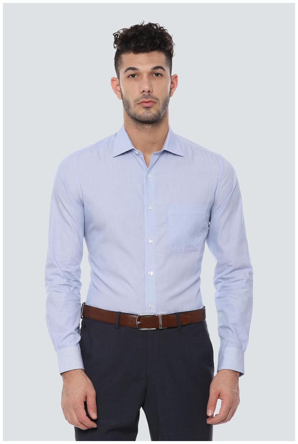 

Louis Philippe Men Regular fit Formal Shirt - Blue