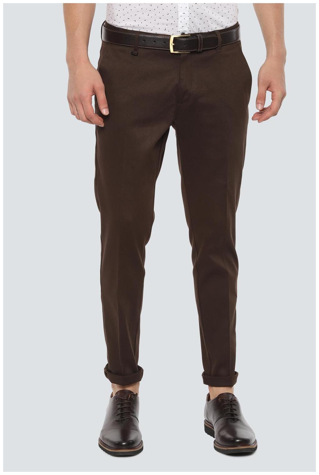 

Louis Philippe Men Brown Textured Slim fit Regular trousers